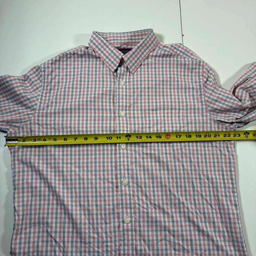 UNTUCKit Performance Shirt Shirt Large Red Blue Check Slim Fit Nylon Stretch